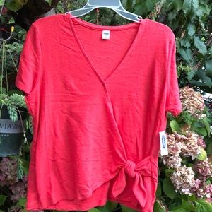 Old Navy! NEW! red wrap top.